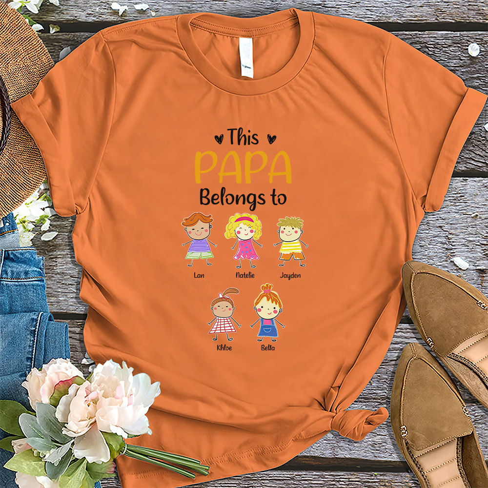 Father's Day 2023 - Personalized This Grandpa Belongs To Grandkids Shirt, Custom Grandchildren Name Shirt, Funny Papa Daddy Kids Shirt 29862_2