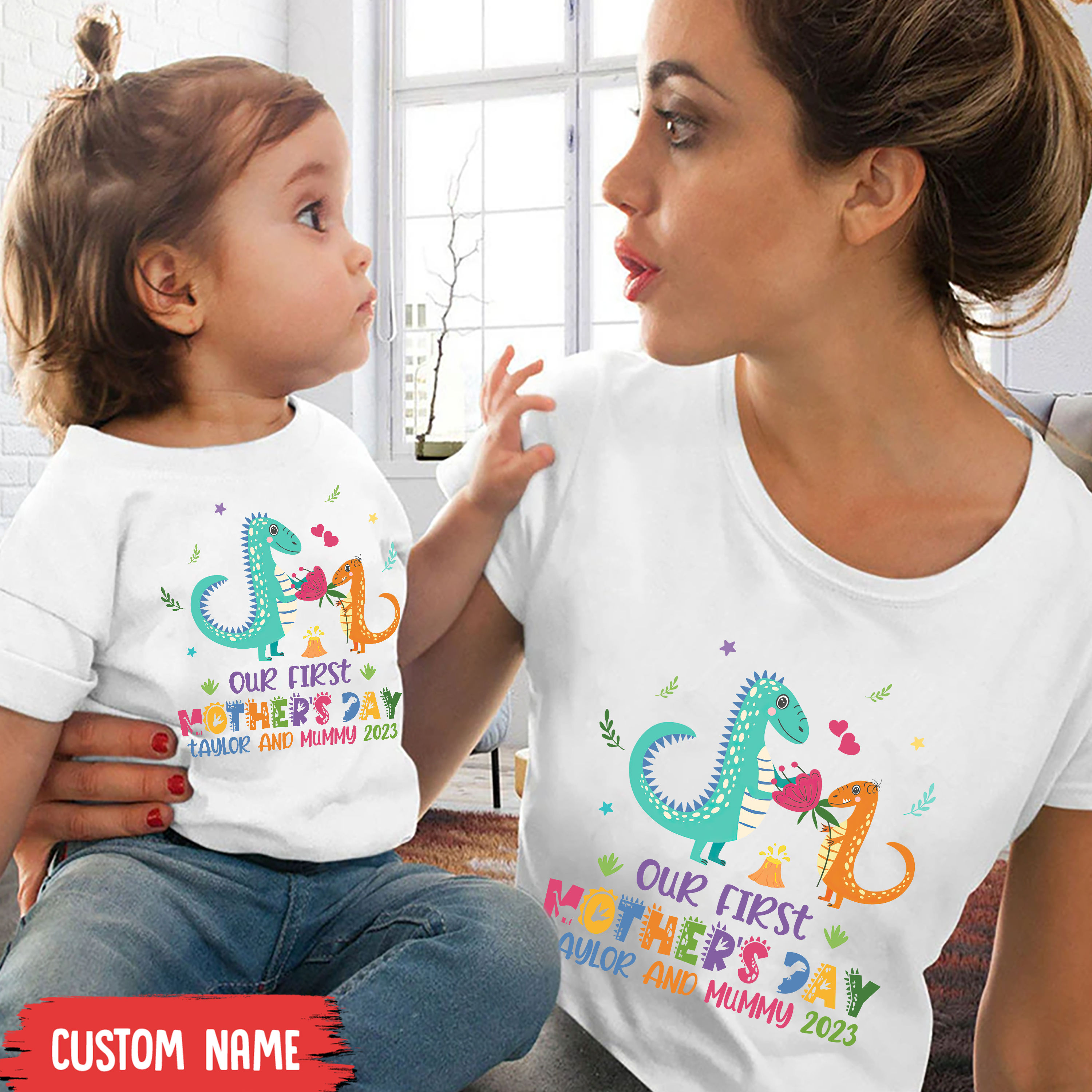 Personalized Mom & Children Crystal Heart - Gift Idea For Mother's Day From Daughter/Son - Up to 4 Children - Dear Mom Great Job We're Awesome