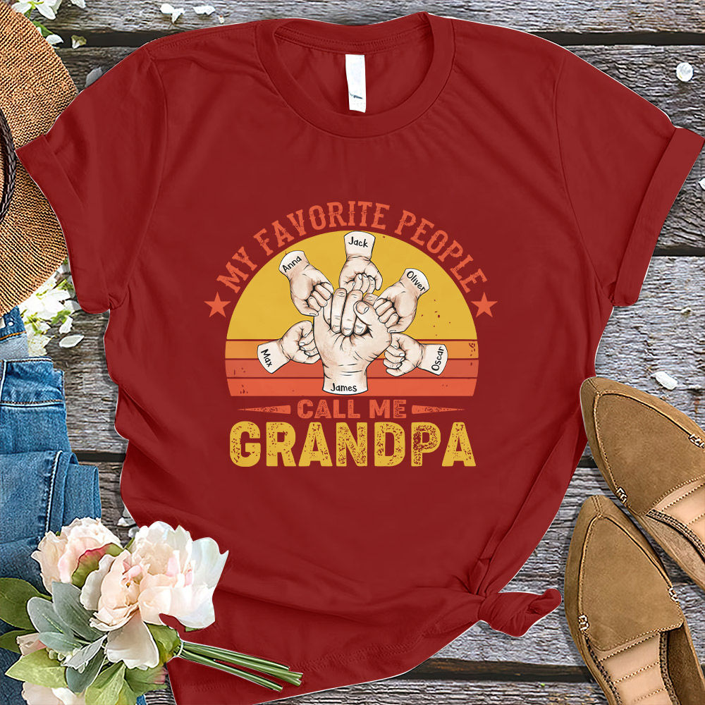 Father's Day 2023 - Personalized Dad Raised Fist Hand T-Shirt, Custom My  Favorite People Call Me