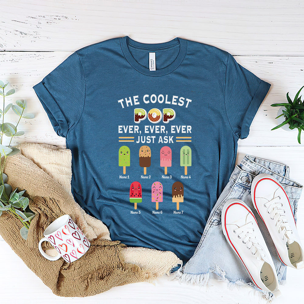 Father's Day 2023 - Personalized The Coolest Pop Ever Shirt, Custom Dad Pop Shirt, Cool Dad Shirt, Best Dad Shirt, Funny Papa Daddy Shirt 30350_3