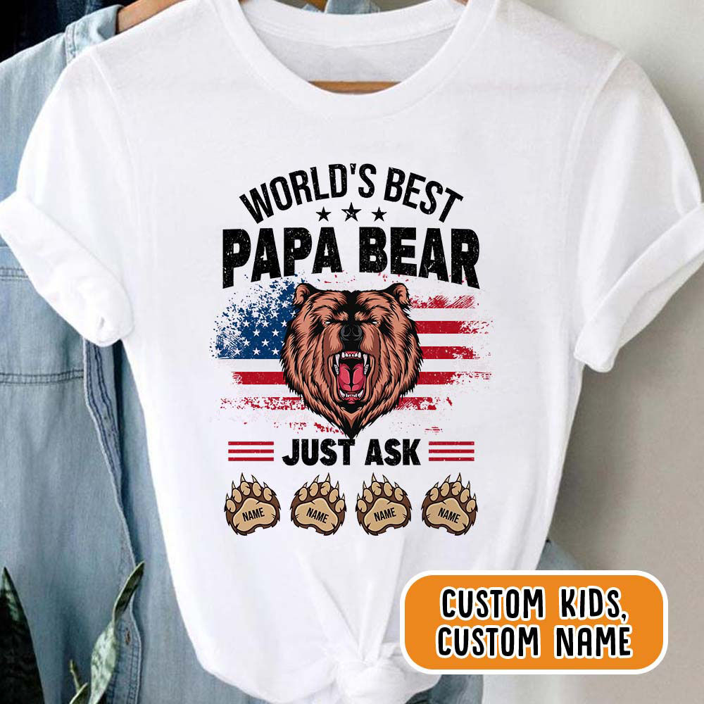 Men's Papa Bear Shirt, Gift for dad, Father gifts, Father Gift Ideas