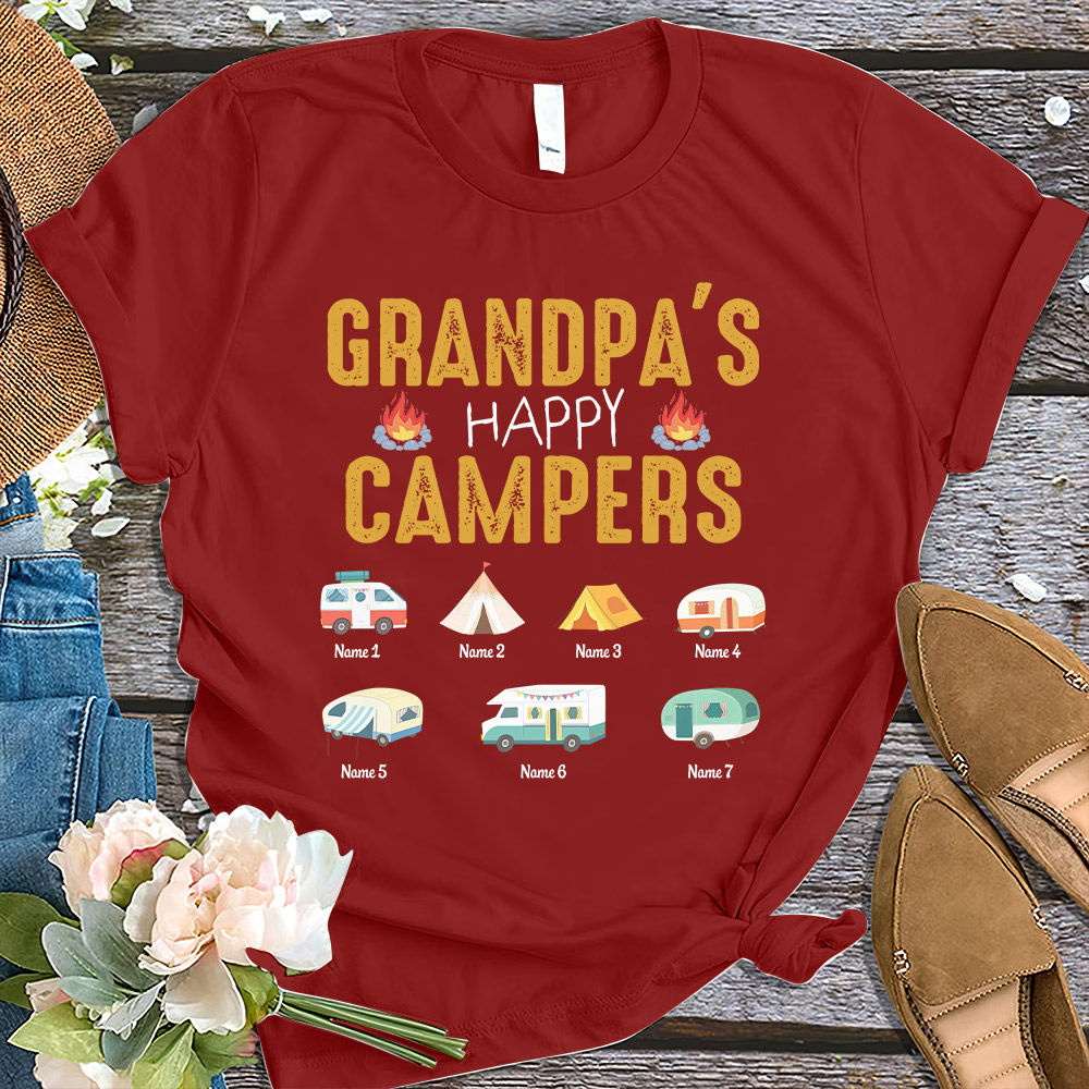 Camping Papa Gift for Him Father's Day Crewneck Sweatshirt - TeeHex