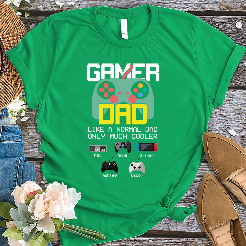 Father's Day 2023 - Personalized Gamer Dad Like A Normal Dad Only Much Cooler Shirt, Custom Gamer Daddy Shirt, Funny Gaming Dad Shirt, Gift For Grandpa Daddy Father 30507_5