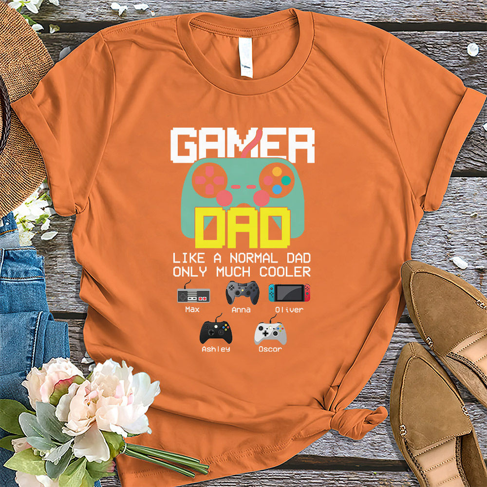 Father's Day 2023 - Personalized Gamer Dad Like A Normal Dad Only Much Cooler Shirt, Custom Gamer Daddy Shirt, Funny Gaming Dad Shirt, Gift For Grandpa Daddy Father 30507_1