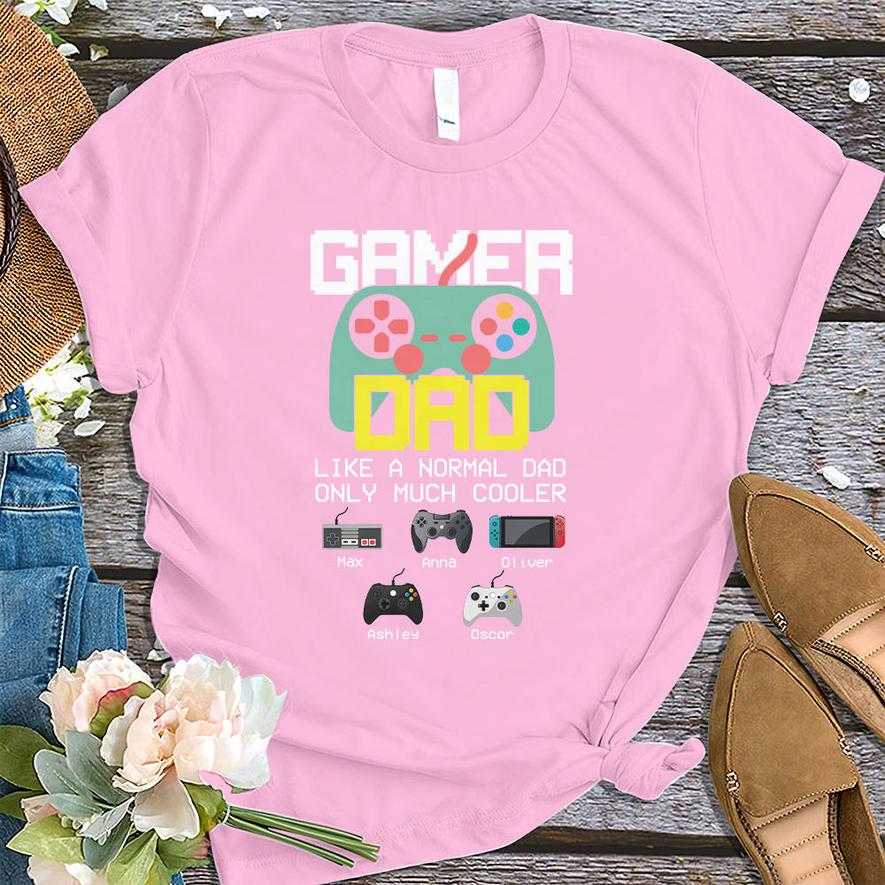 Father's Day 2023 - Personalized Gamer Dad Like A Normal Dad Only Much Cooler Shirt, Custom Gamer Daddy Shirt, Funny Gaming Dad Shirt, Gift For Grandpa Daddy Father 30507_2