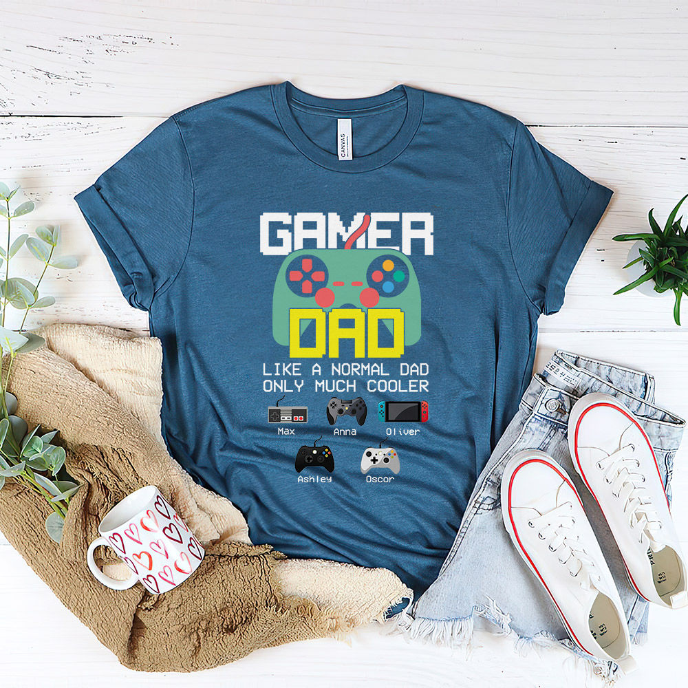 Father's Day 2023 - Personalized Gamer Dad Like A Normal Dad Only Much Cooler Shirt, Custom Gamer Daddy Shirt, Funny Gaming Dad Shirt, Gift For Grandpa Daddy Father 30507_3