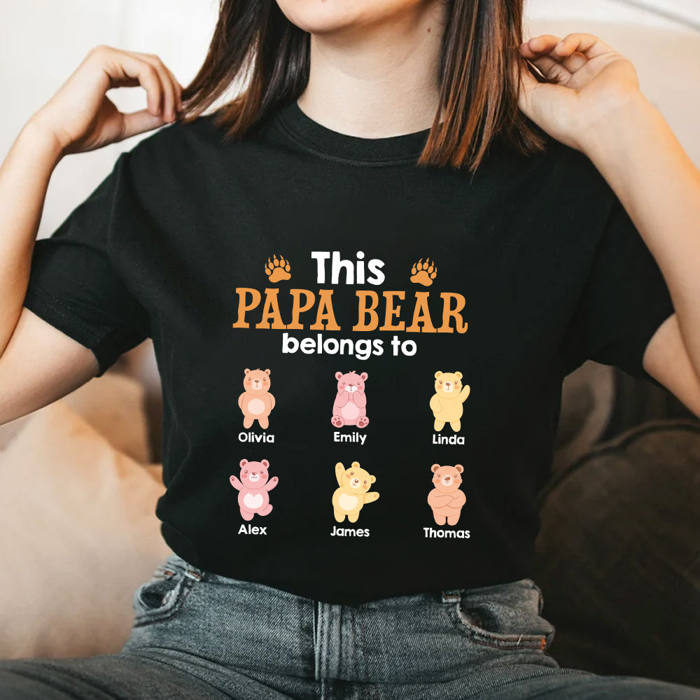 This Papa Bear Belongs To - Personalized Gifts Custom Bear Shirt