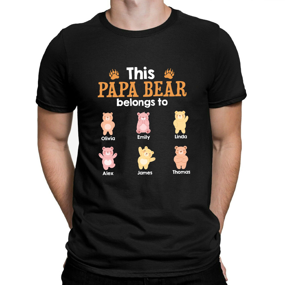 This Papa Bear Belongs To - Personalized Gifts Custom Bear Shirt