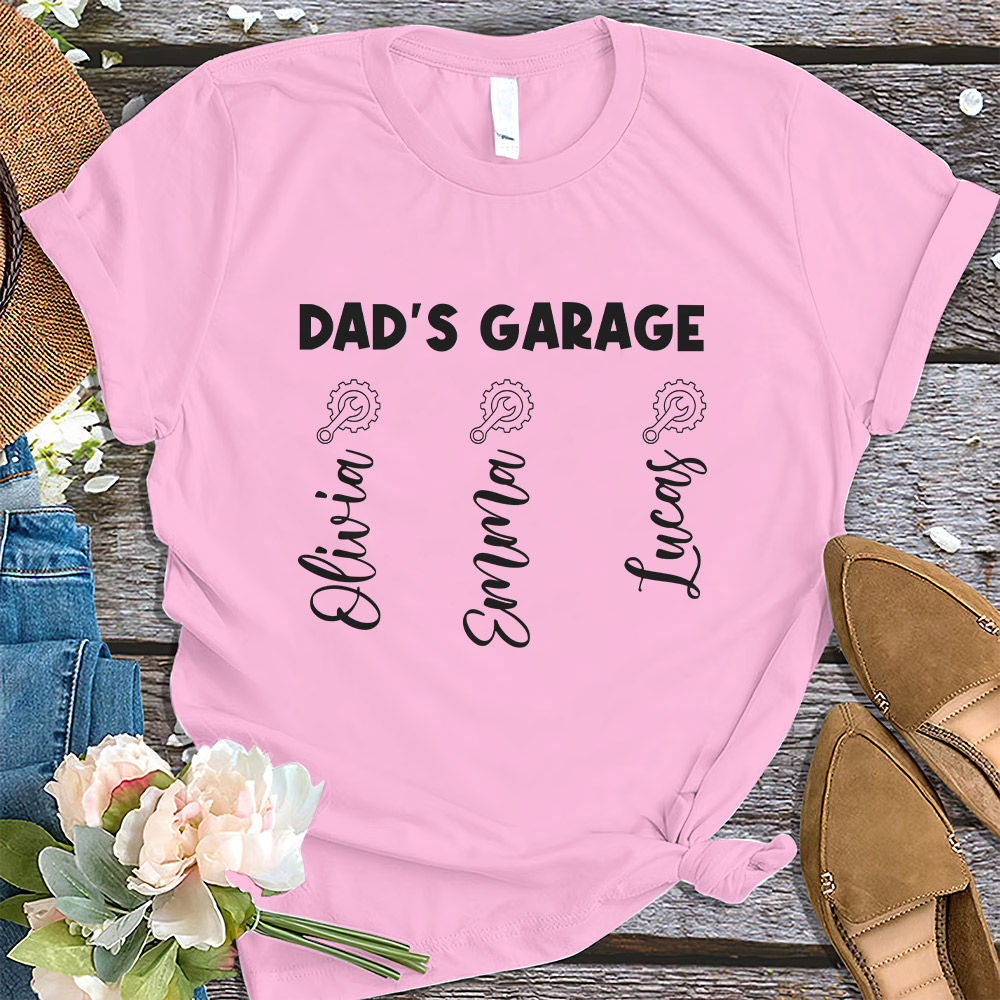 Father's Day 2023 - Personalized Dad's Garage Shirt, Custom Grandpa Little Helpers Shirt, Best Dad Shirt, Cool Dad Shirt, Gift For Daddy Father 30558_1