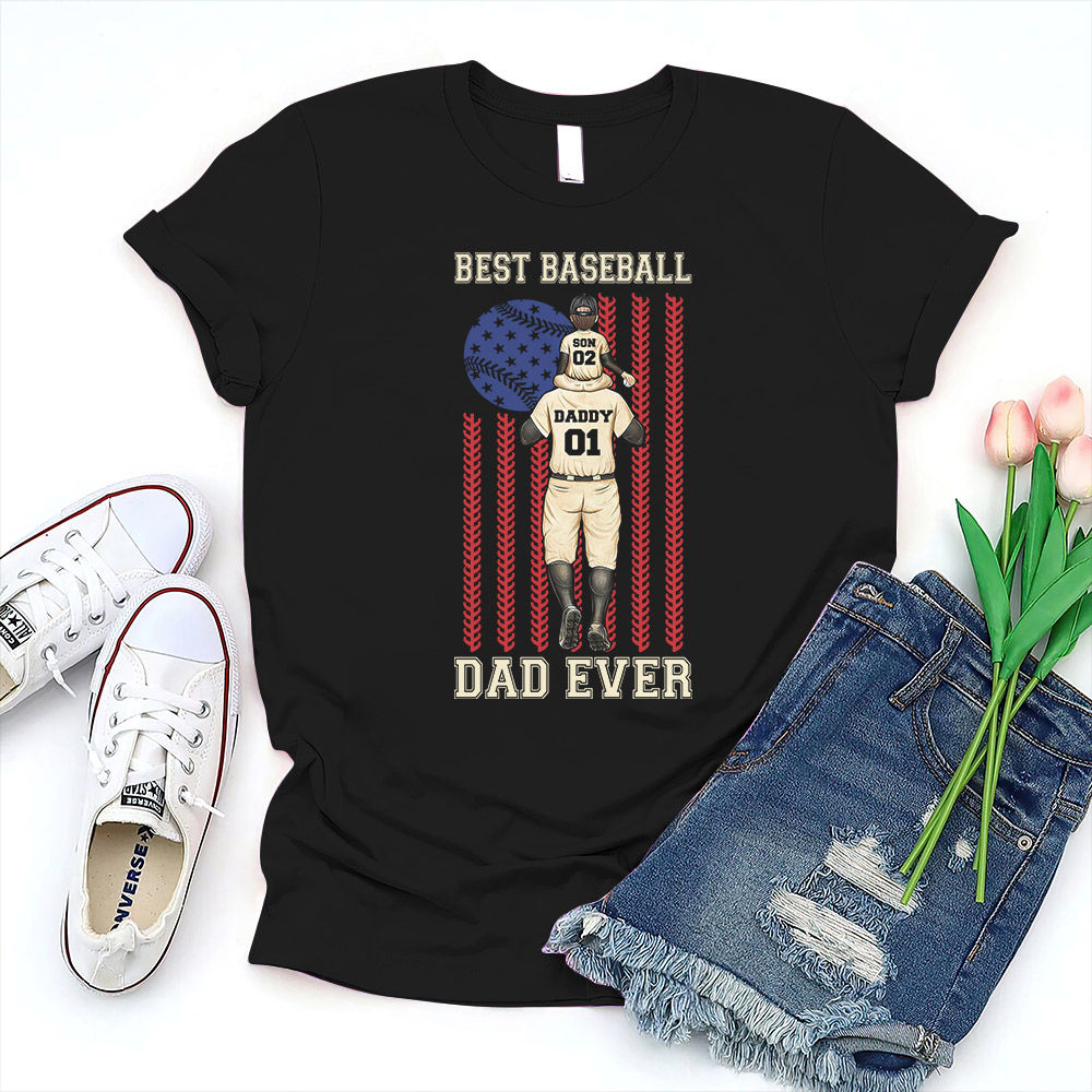 Father's Day Funny Gift Ideas Apparel Papa Baseball Font Dad Father T-Shirt