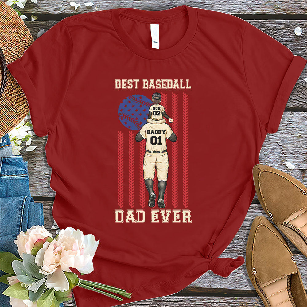 Father's Day Funny Gift Ideas Apparel Papa Baseball Font Dad Father T-Shirt