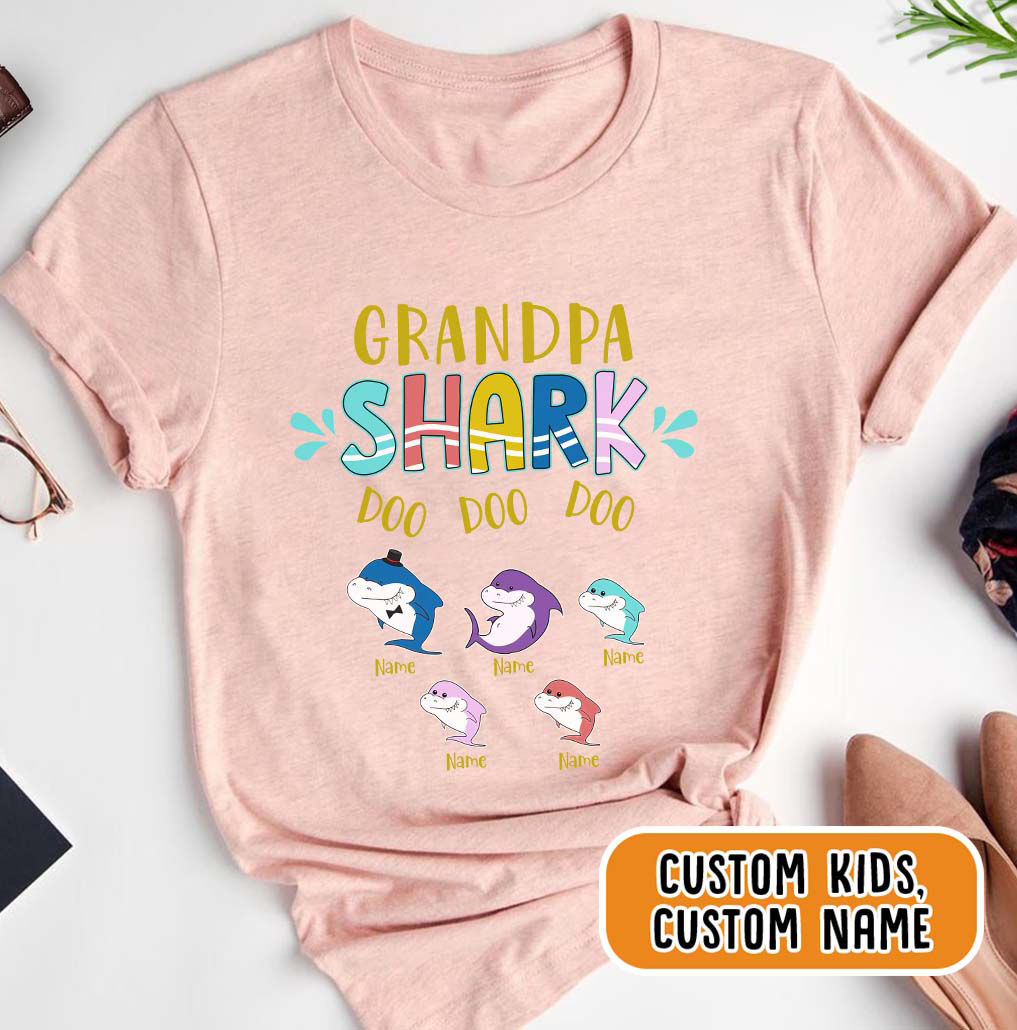 Fathers Day Gift From Wife Kids Baby Grandpa Shark Doo Doo T-Shirt Fathers Day Gift From Wife Kids Baby Grandpa Shark Doo Doo T-Shirt