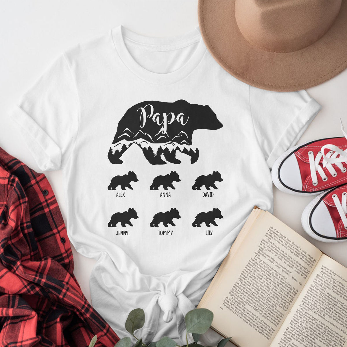 Papa Bear, Grandpa Bear, Baby Bears, Personalized T shirt, Custom Father's  Day Gift