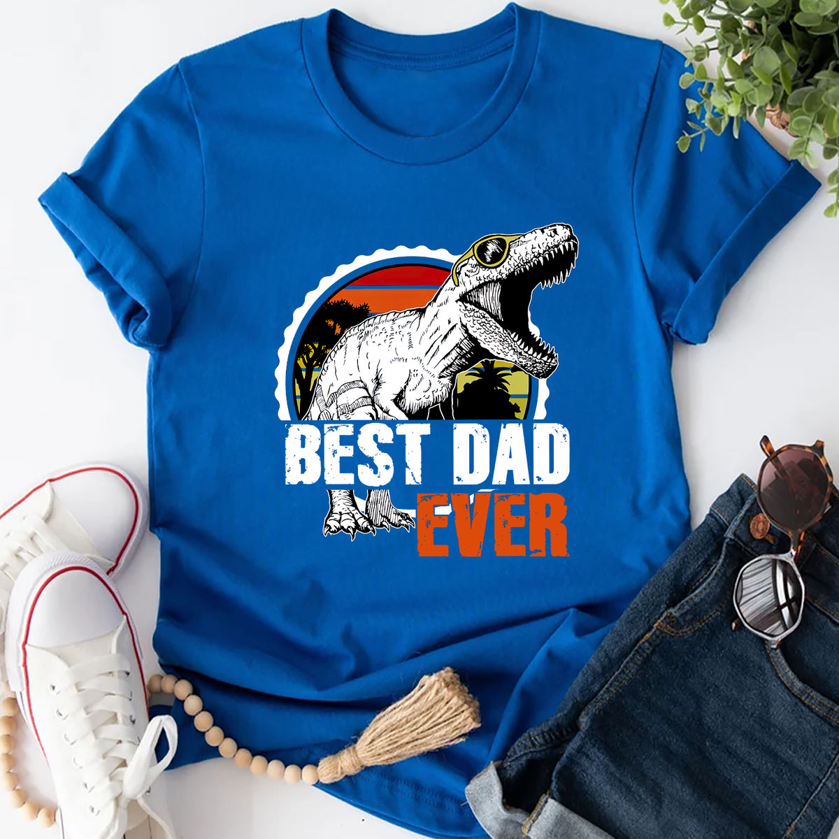 Father's Day Father's Day 2024, Personalized Best Dad Ever Dinosaur T