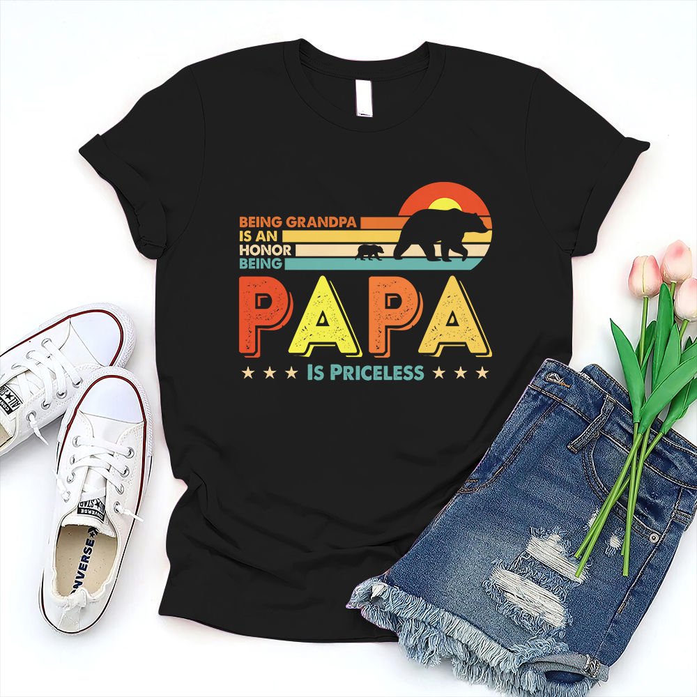 Father's day Gift - Being Grandpa Is An Honor Being Papa Is Priceless Shirt, Father's Day Shirts, Gift for Dad 30851_4