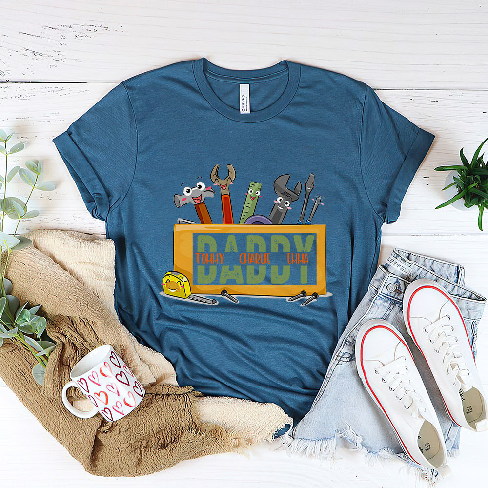 Father's Day 2023 - Personalized Father's Tools Shirt, Custom Grandchildren Name Shirt, Grandpa Grandkids Matching Shirt, Funny Papa Daddy Kids Shirt Father's Day 2023 - Personalized Father's Tools Shirt, Custom Grandchildren Name Shirt, Grandpa Grandkids Matching Shirt, Funny Papa Daddy Kids Shirt