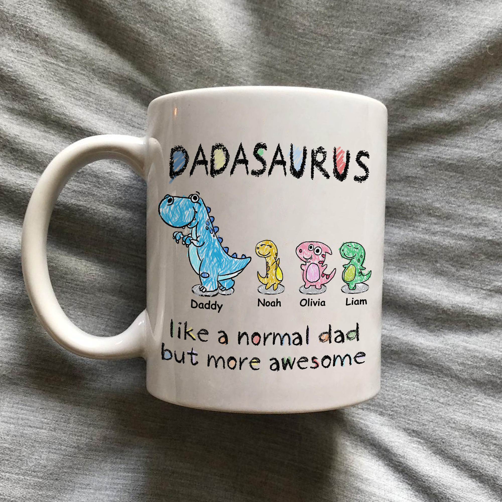 Dadasaurus Like A Normal Dad but More Roar-some Gift Mug 