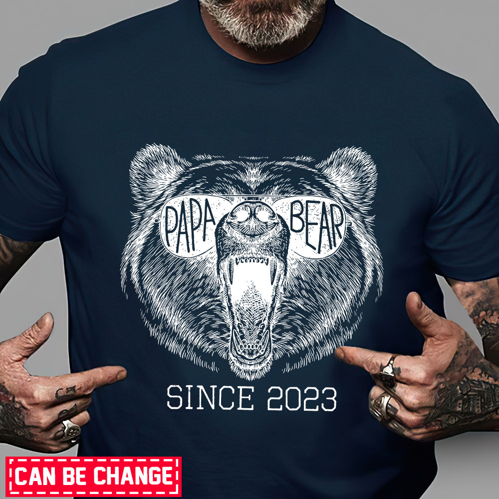 Gift For Father Papa Bear Personalized T-shirt, Personalized Gift