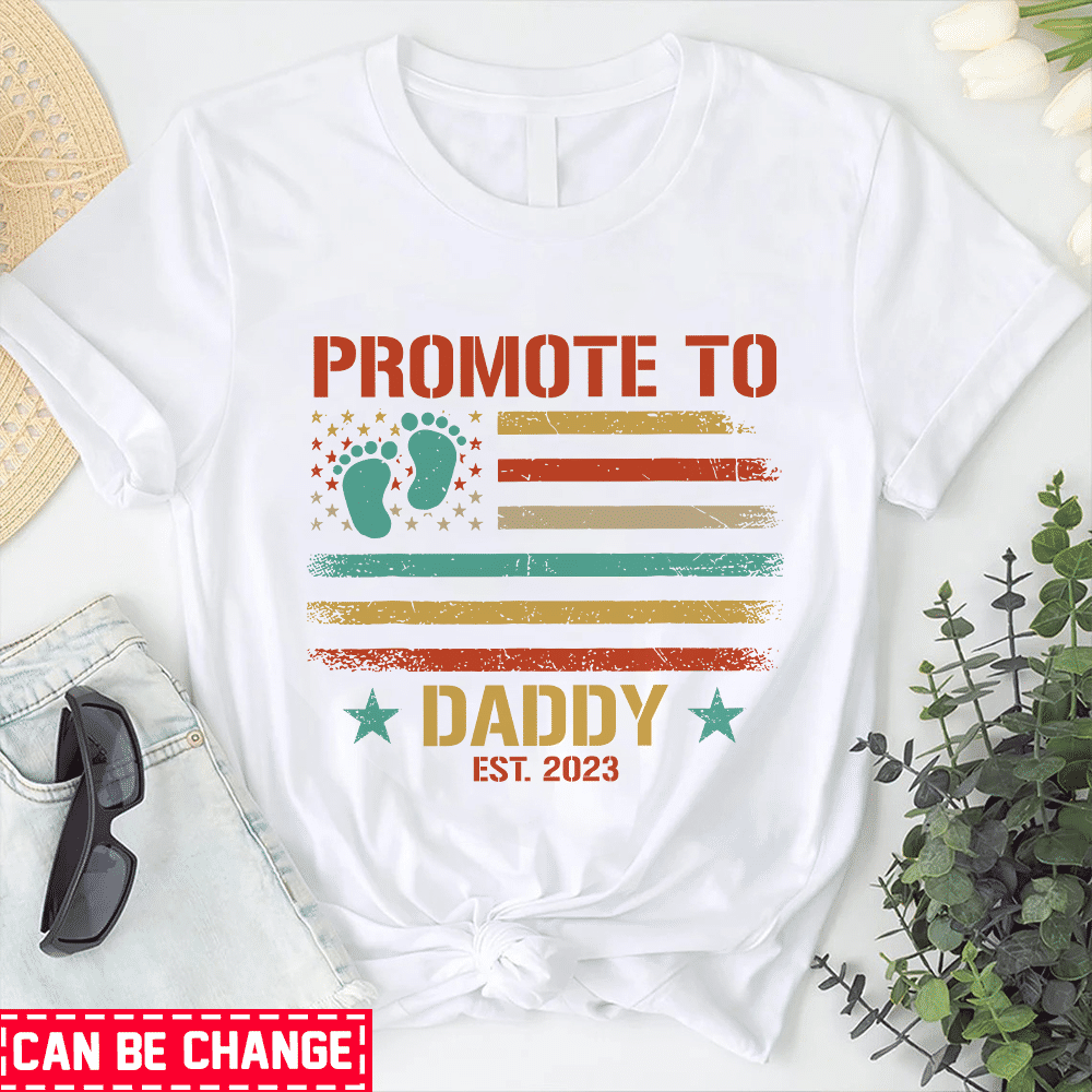 Father's day 2024 - Promoted To Daddy 2024 First Time Fathers Day New Dad Gifts Tshirt Sweatshirt Gifts Tee Shirts For Men And Women 31697_4