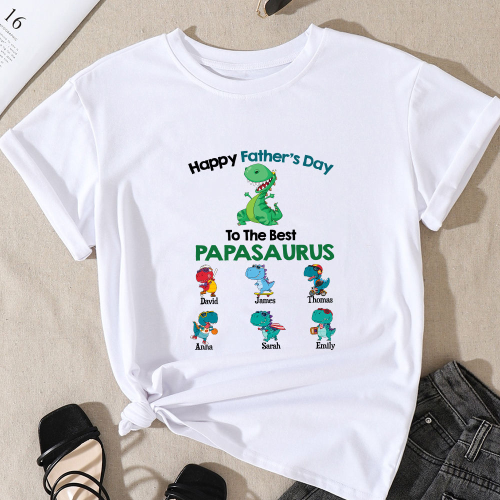 Personalized Shirt - Father's day 2023 - Best Papasaurus Personalized Shirt, Fathers Day Gift For Daddy, Light Saber Gift, Gifts For Dad, Funny Gift For Dad 32006