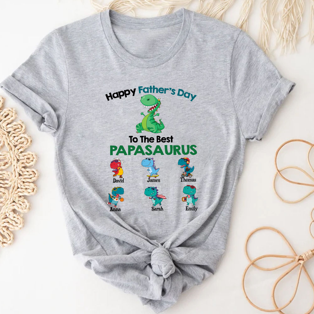 Personalized Shirt - Father's day 2023 - Best Papasaurus Personalized Shirt, Fathers Day Gift For Daddy, Light Saber Gift, Gifts For Dad, Funny Gift For Dad 32006_1