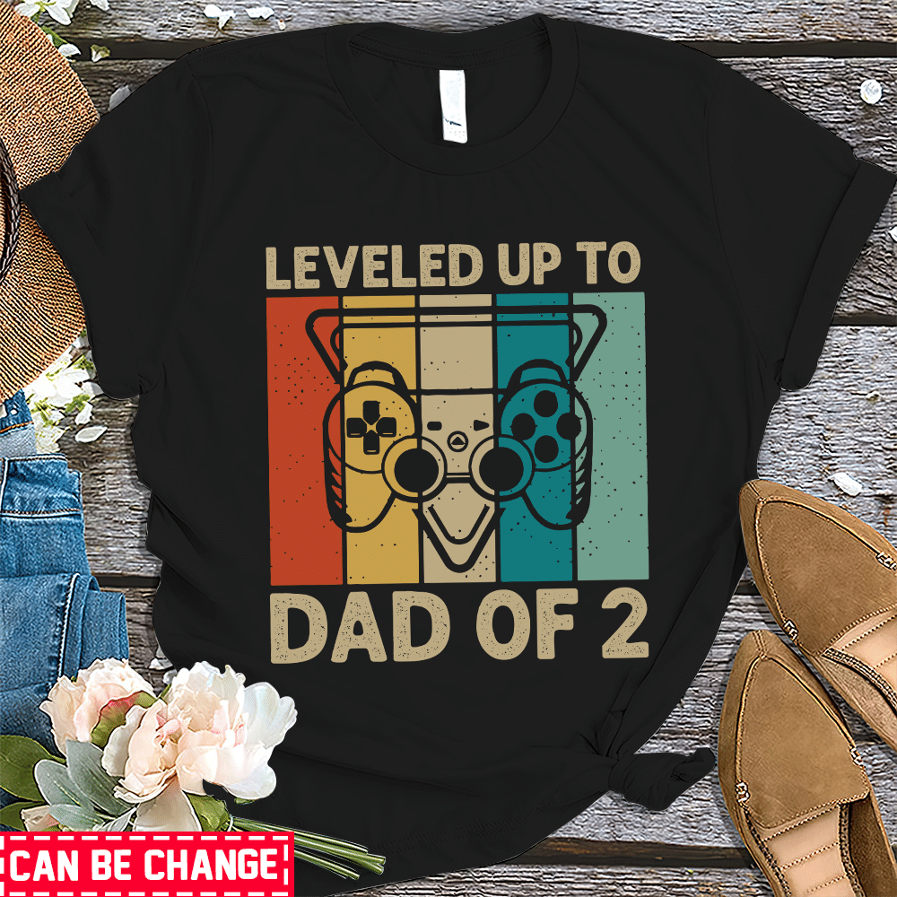 Father's day 2023 - Leveled Up to Dad Of 2 Has Entered the Game Shirt, Dad and Baby Shirt, Dad and Son Shirt, Father Son Shirt, Daddy to be 2 shirt 32036