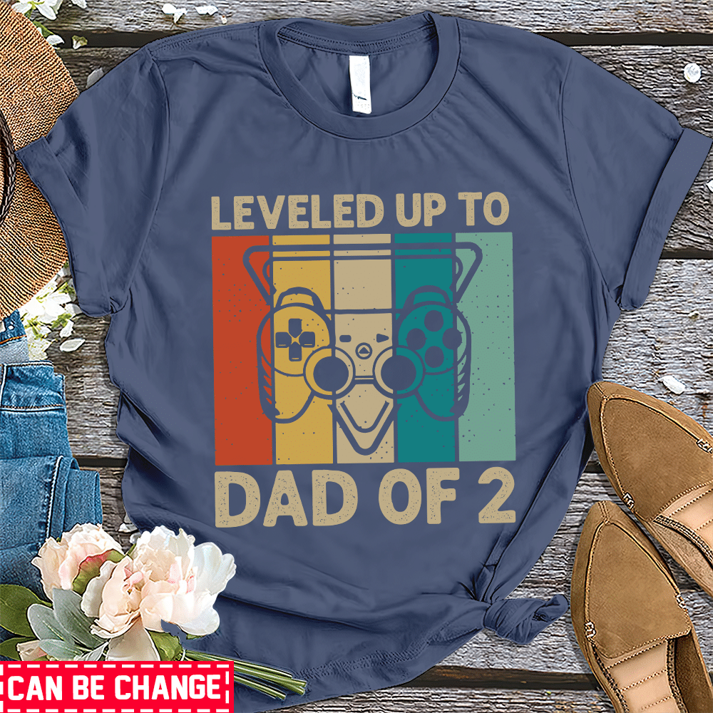 Father's day 2023 - Leveled Up to Dad Of 2 Has Entered the Game Shirt, Dad and Baby Shirt, Dad and Son Shirt, Father Son Shirt, Daddy to be 2 shirt 32036_4