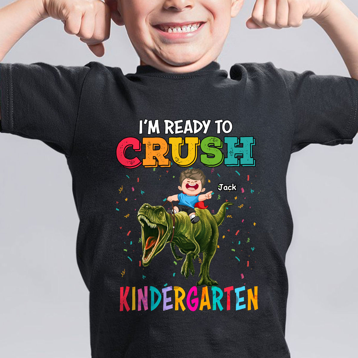 Back To School - First Day of School Outfit -  I'm Ready To Crush Kindergarten - Personalized Shirt_2