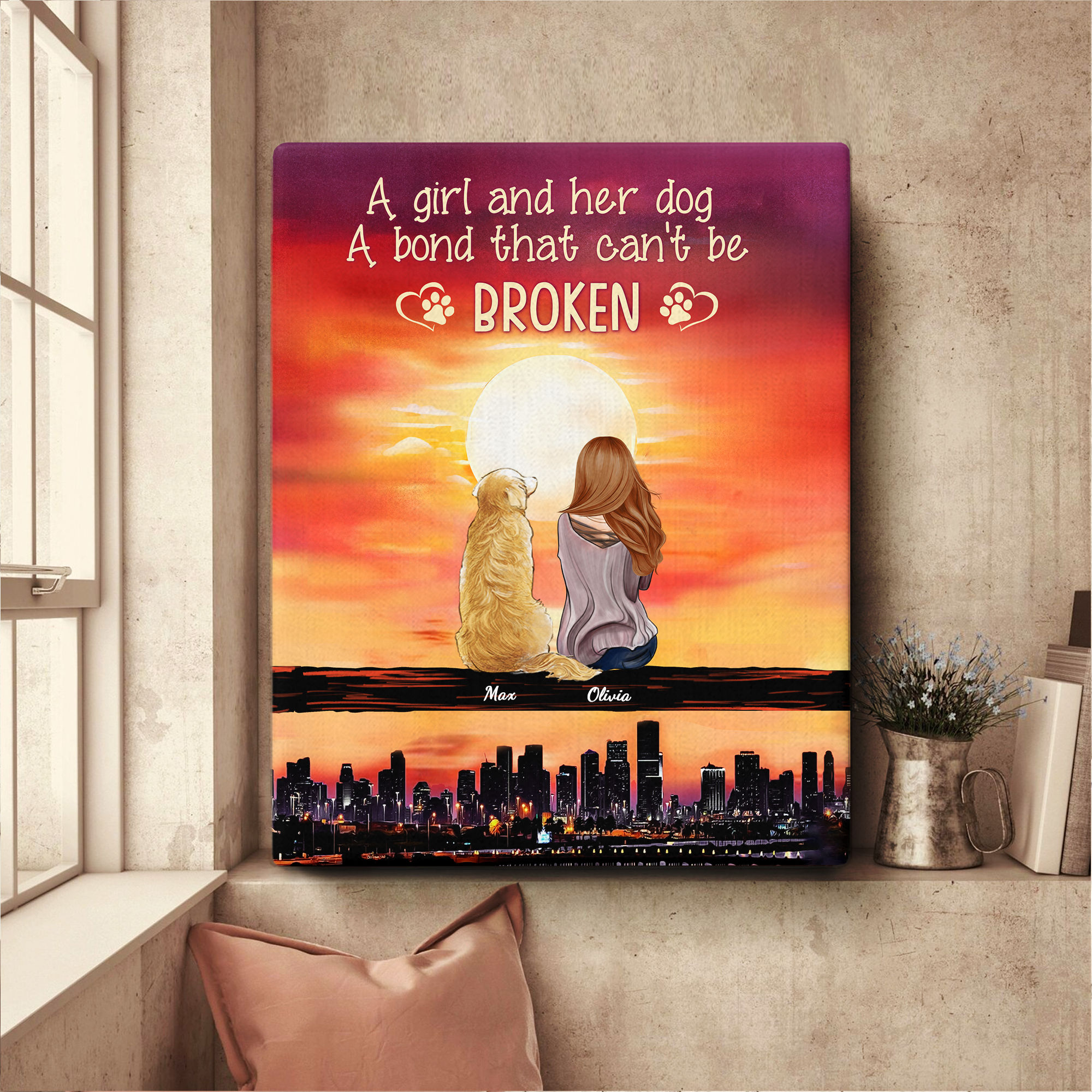Personalized Dog Mom Vertical Canvas - Gift Idea For Dog Lovers With Up To 4 Dogs - Bliss Is A Result Of A Silent Conversation Between Me And My Dogs