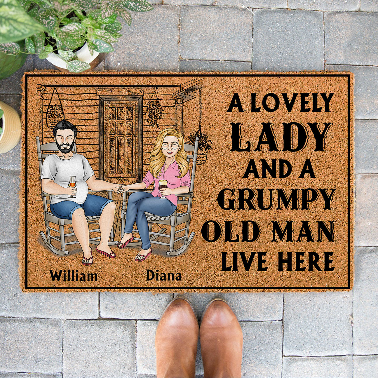 Personalized Couple A Lovely Lady And A Grumpy Old Man Live Here