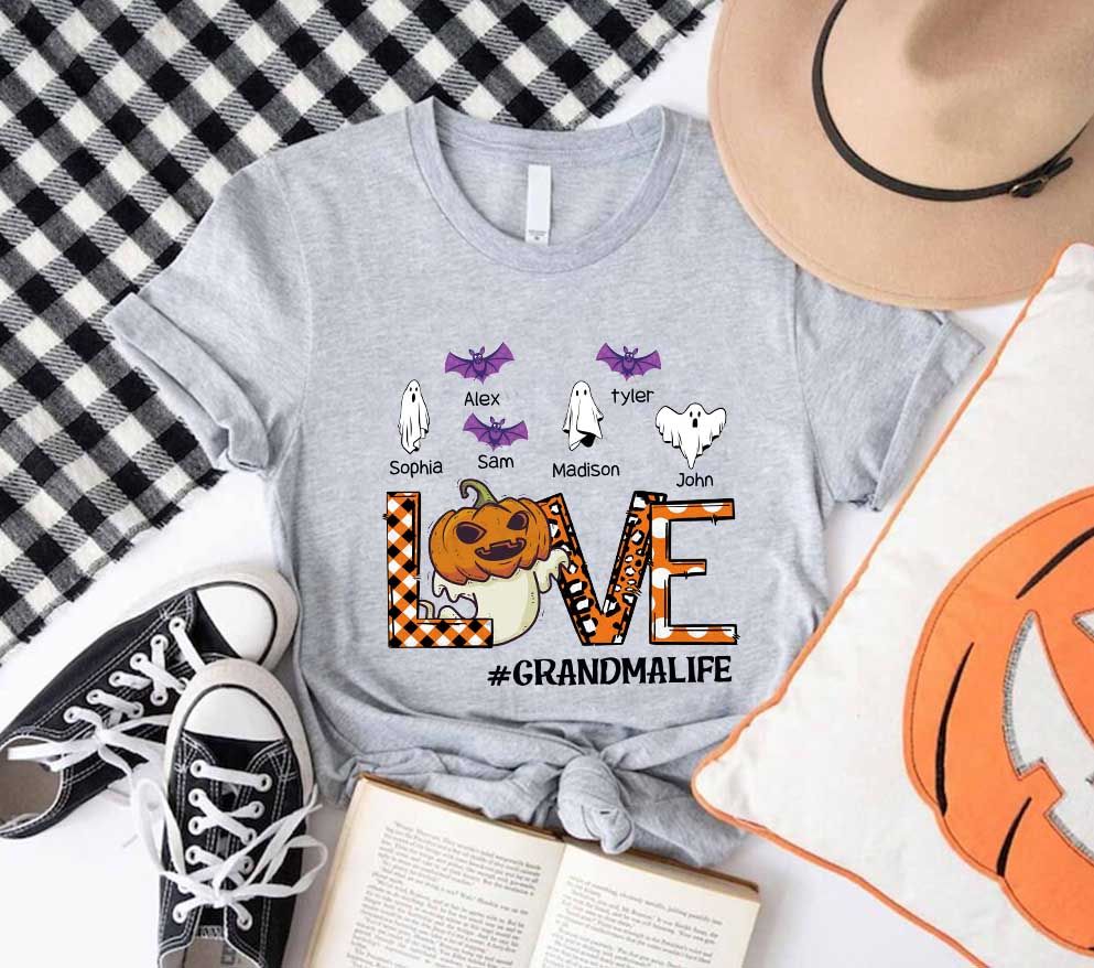 Halloween Shirt - Personalized Grandma Fall Halloween Shirt, Custom Nickname Grandma Nana Mimi Shirt, Grandma shirt with Grandkids Names, Fall Halloween Shirt  33121_3