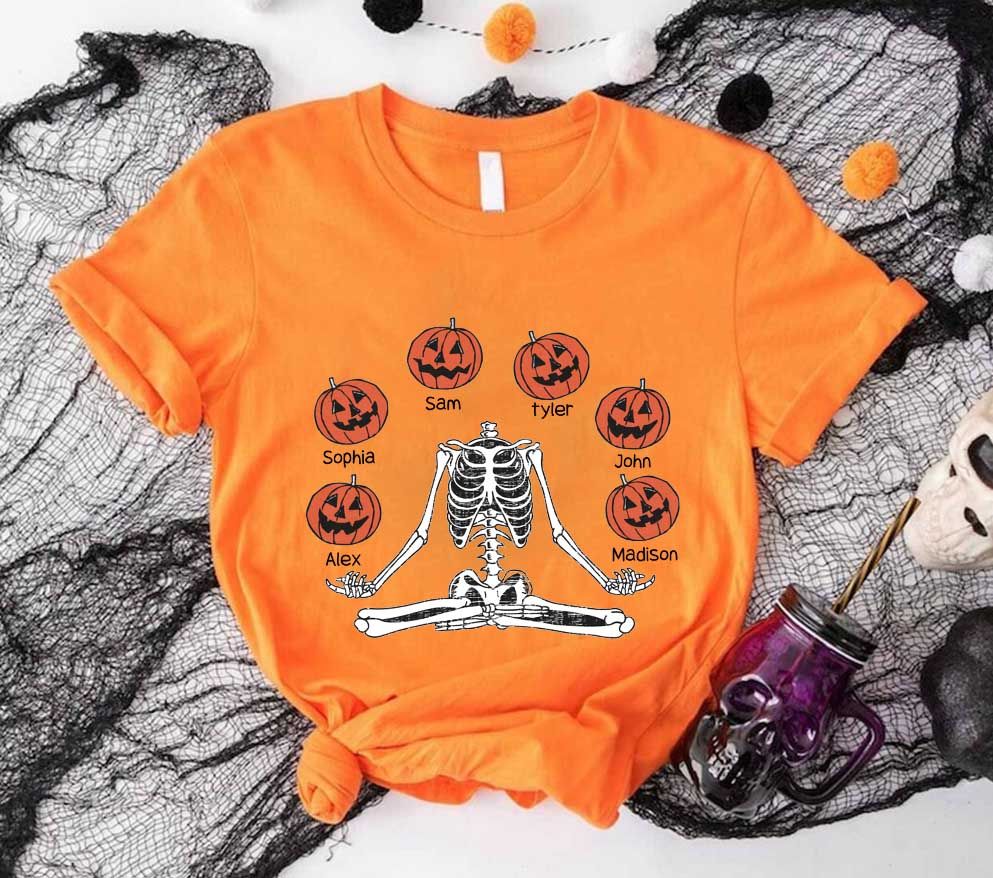 NHis Store Halloween Skeleton Sweatshirt Halloween Pumpkin Sweatshirt, Vintage Halloween Sweatshirts for Women or Men, Fall Sweatshirt, Vintage Halloween