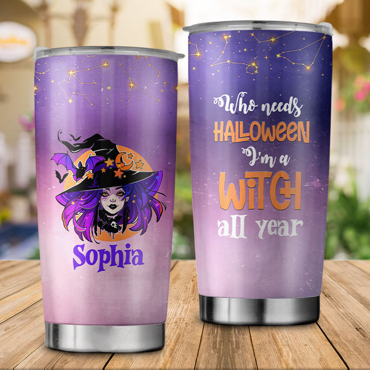 Halloween Tumbler Halloween Witch Tumbler Gift, Halloween Witch