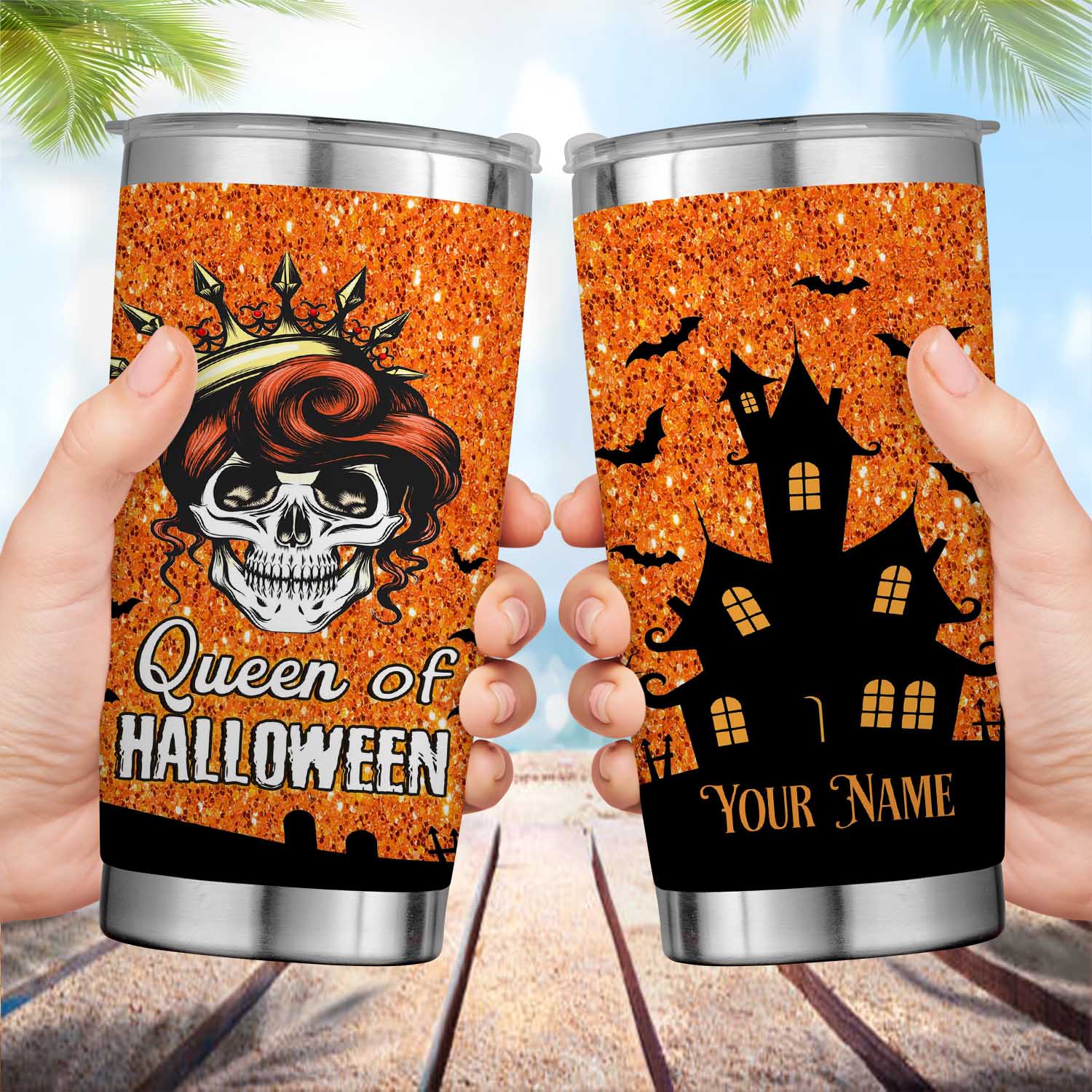 Halloween Here for the Booos Steel Tumbler