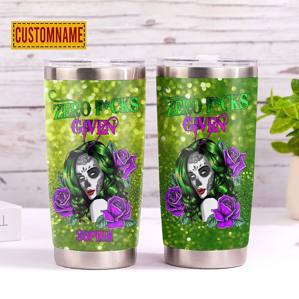 Halloween Tumbler - Sugar Skull Roses Tumbler, Roses Skull Gifts, Skull  Tumbler With Straw, Skull Day Of