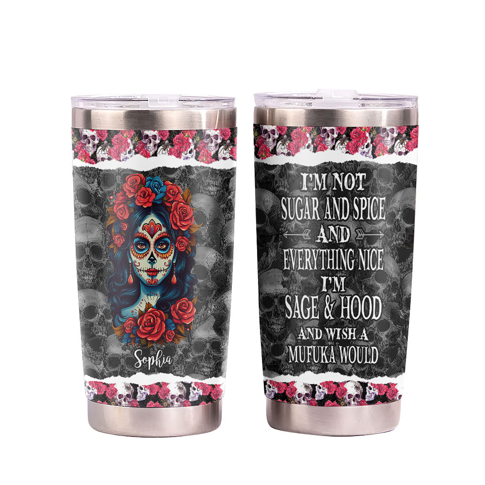 40 oz Tumbler with Handle - Sugar Skull and Roses Full Wrap Pattern —  Wichita Gift Company