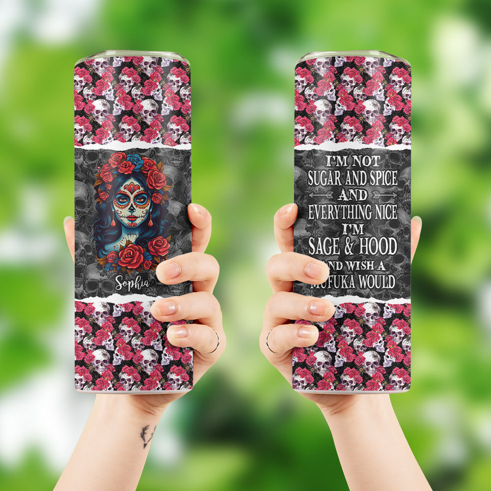 40 oz Tumbler with Handle - Sugar Skull and Roses Full Wrap Pattern —  Wichita Gift Company