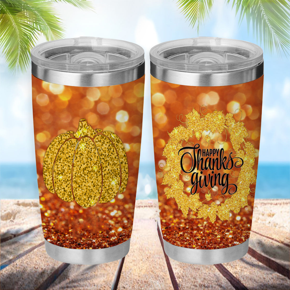 Fall Gnome Tumbler, Thanksgiving Tumbler, Pumpkin Drinking Cups With S –  Papelillo Art Design