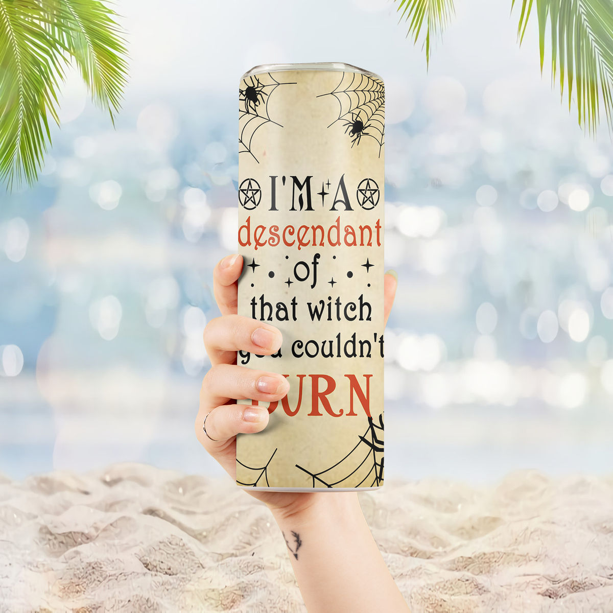 Halloween Tumbler - I'm A Descendant Of That Witch You Couldn't Burn Tumbler, Happy Halloween Tumbler, Halloween Witch  Tumbler, Halloween Gift 33575 33576