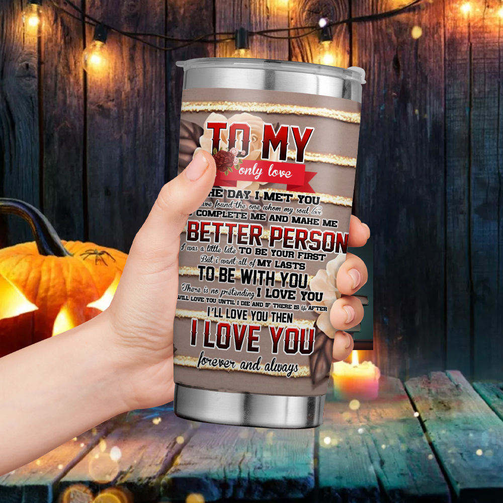 Halloween Tumbler - Couple After All Skull Roses Halloween Tumbler,Happy Halloween Tumbler,To my only love the day i met you Tumbler,Halloween Gift 33738 33739_1