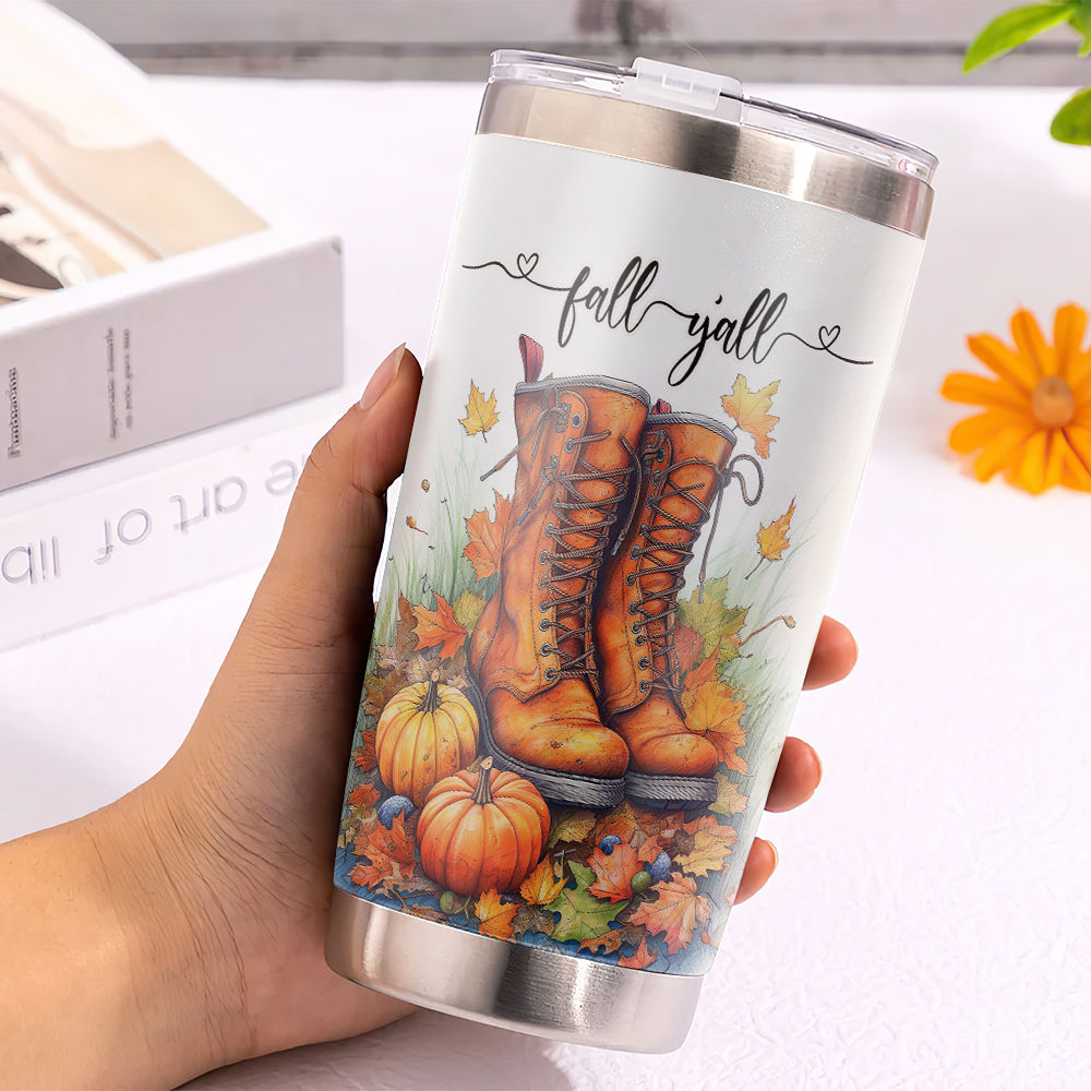 Fall Pumpkin Laser Engraved YETI Rambler Tumbler Pumpkin Spice Junkie Fall  Custom Tumbler Boot Season Fall Lover Gift Autumn Gift 