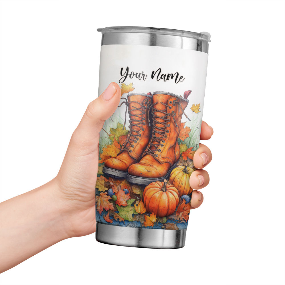 Fall Pumpkin Laser Engraved YETI Rambler Tumbler Pumpkin Spice Junkie Fall  Custom Tumbler Boot Season Fall Lover Gift Autumn Gift 