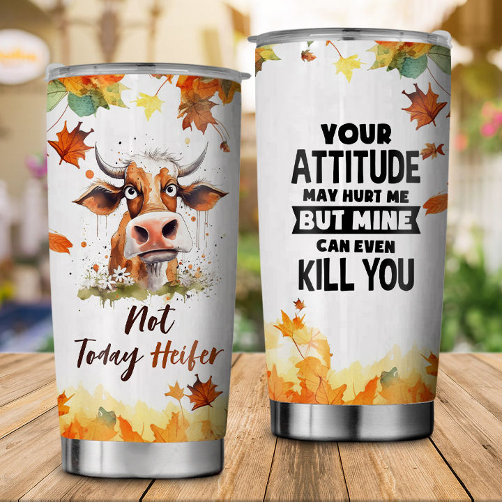 Not Today Heifer - 16 oz Frosted Glass Tumbler – LC Tumblers and Tees