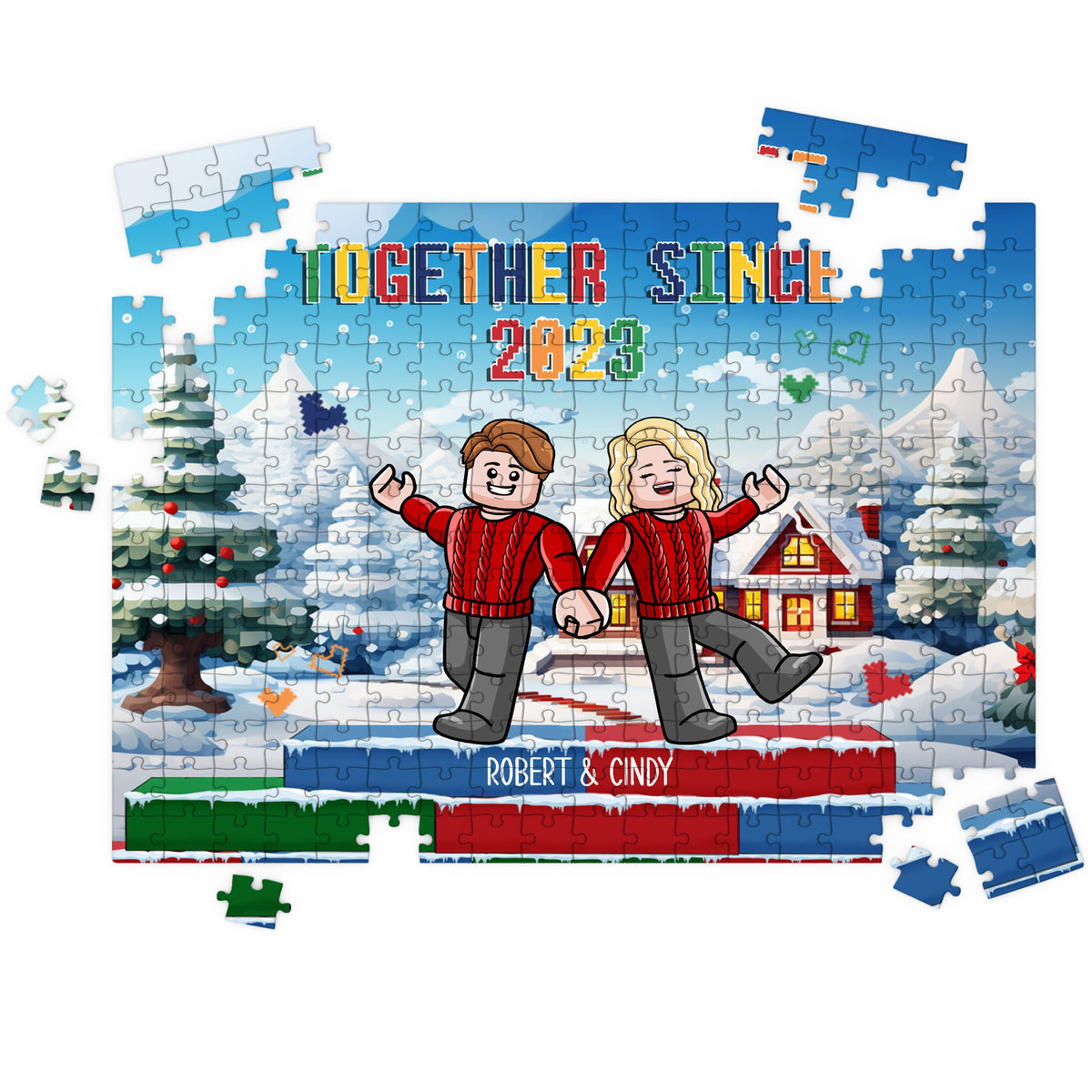 Personalized Puzzle - Jigsaw Puzzle Personalized - Together Since 2024 - Couple Christmas Gift (1)_1