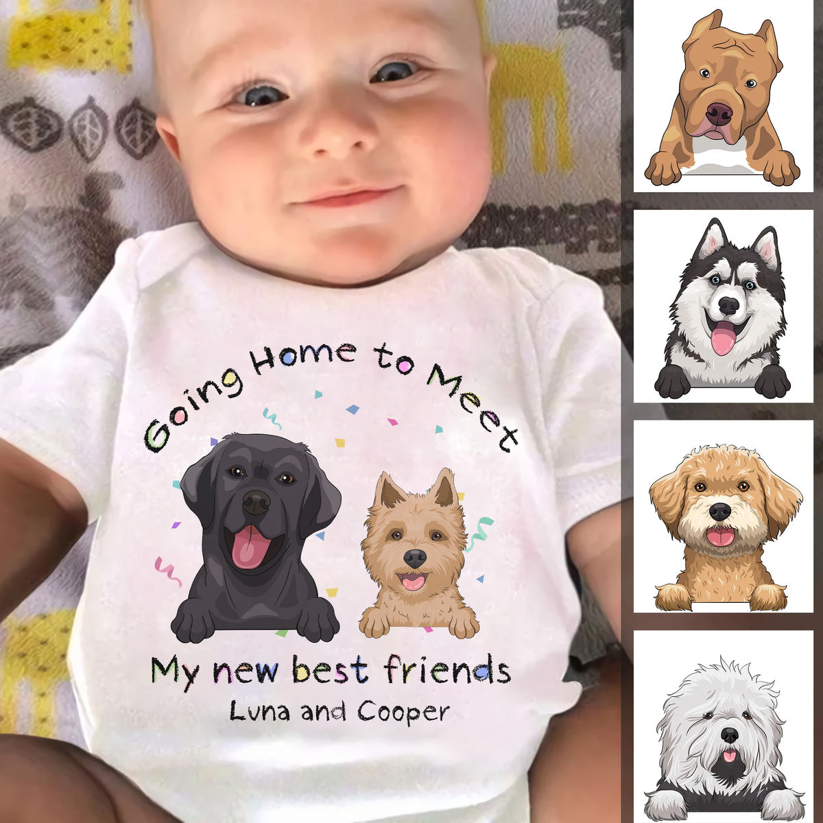 Custom Baby Onesies - going home to meet my new best friend - Personalized Shirt