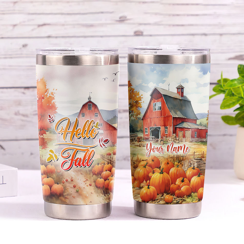 Fall Gnome Tumbler, Thanksgiving Tumbler, Pumpkin Drinking Cups With S –  Papelillo Art Design