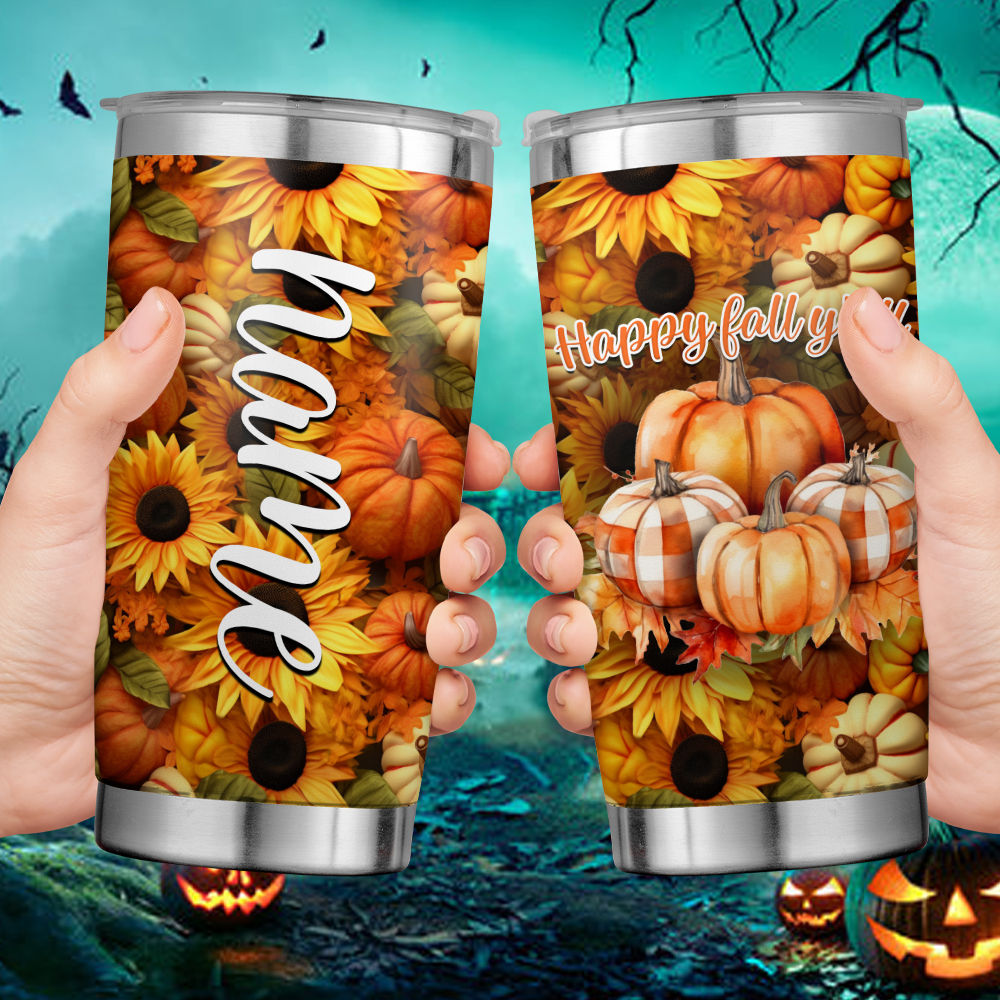 Fall Pumpkin Laser Engraved YETI Rambler Tumbler Pumpkin Spice Junkie Fall  Custom Tumbler Boot Season Fall Lover Gift Autumn Gift 