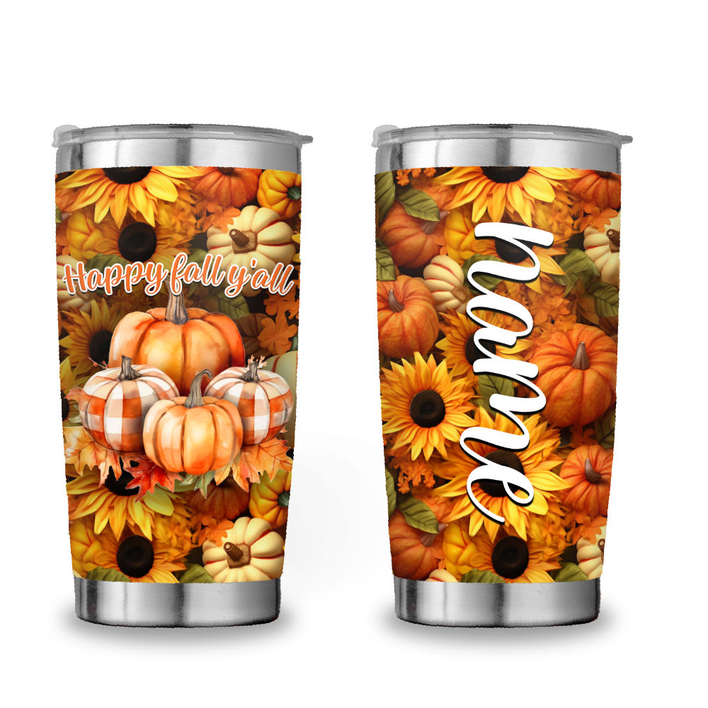 Fall Pumpkin Laser Engraved YETI Rambler Tumbler Pumpkin Spice Junkie Fall  Custom Tumbler Boot Season Fall Lover Gift Autumn Gift 