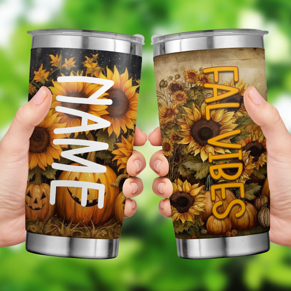 Fall Gnome Tumbler, Thanksgiving Tumbler, Pumpkin Drinking Cups With S –  Papelillo Art Design