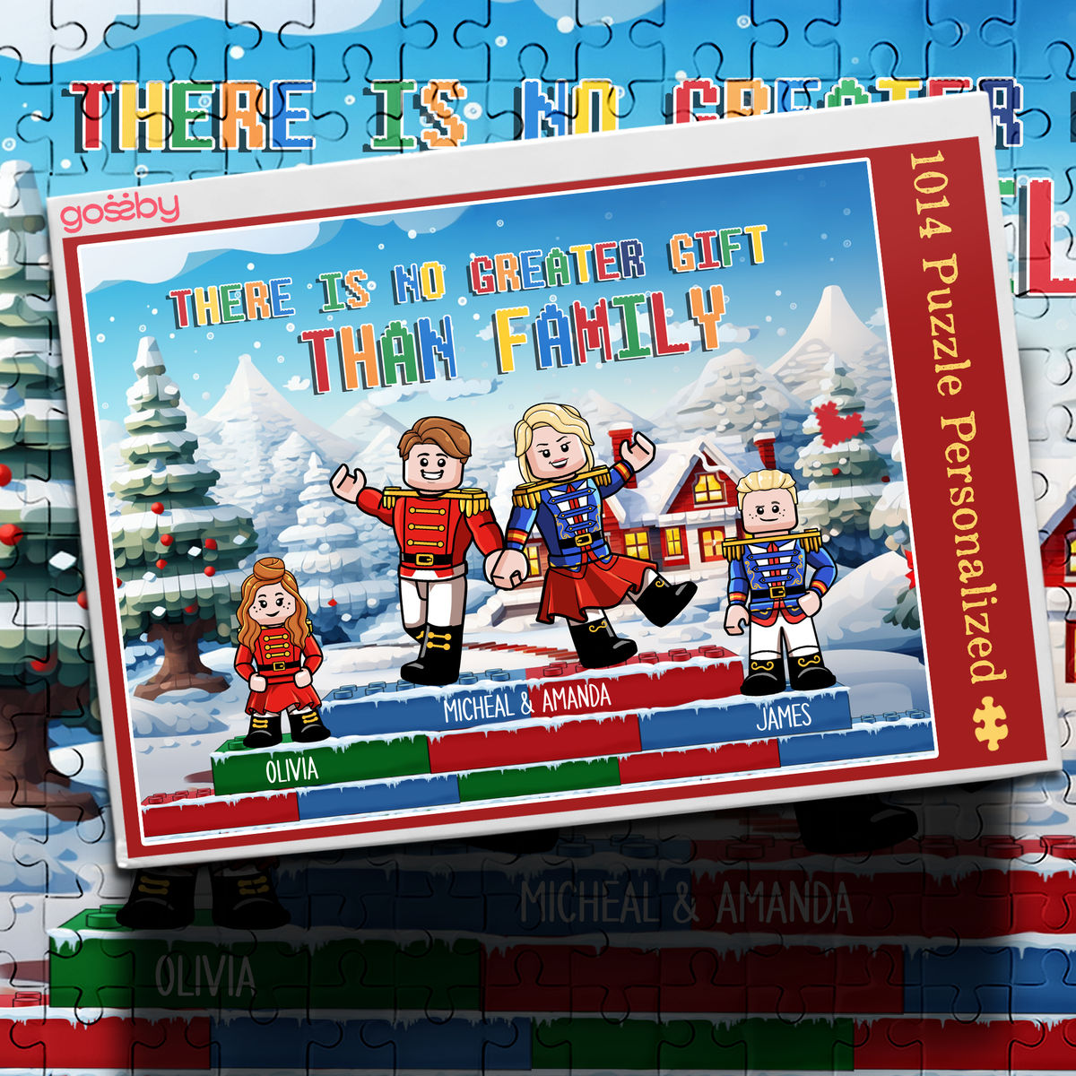Personalized Puzzle - Personalized Jigsaw Puzzles - There is no Greater Gift than Family - Figure Family Christmas Together_1